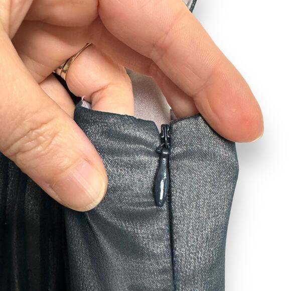 Adrianna Papell Evening 100% Silk Chiffon Beaded Fit N Flare Dress Womens Size 8 - Picture 8 of 10